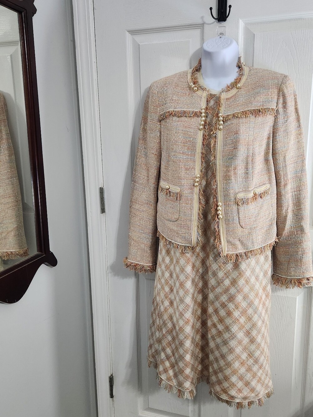 Worth linen blend suit set corpcore officewear eclectic quiet luxury boss size 6